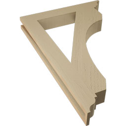 Ekena Millwork - BKTUR035X24X36LEC01RCPR - Timberthane Faux Wood Legacy Style Bracket, Traditional Ends, 3 1/2"W x 24"D x 36"H, Primed Tan