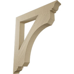 Ekena Millwork - BKTUR035X26X30LEC01RCPR - Timberthane Faux Wood Legacy Style Bracket, Traditional Ends, 3 1/2"W x 26"D x 30"H, Primed Tan