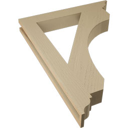Ekena Millwork - BKTUR035X26X34LEC01RCPR - Timberthane Faux Wood Legacy Style Bracket, Traditional Ends, 3 1/2"W x 26"D x 34"H, Primed Tan