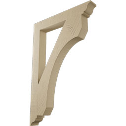 Ekena Millwork - BKTUR035X26X38LEC01RCPR - Timberthane Faux Wood Legacy Style Bracket, Traditional Ends, 3 1/2"W x 26"D x 38"H, Primed Tan
