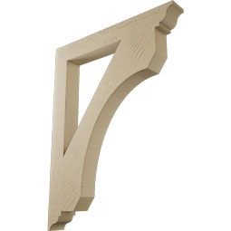 Ekena Millwork - BKTUR035X28X36LEC01RCPR - Timberthane Faux Wood Legacy Style Bracket, Traditional Ends, 3 1/2"W x 28"D x 36"H, Primed Tan
