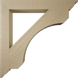 Ekena Millwork - BKTUR035X30X30LEC01RCPR - Timberthane Faux Wood Legacy Style Bracket, Traditional Ends, 3 1/2"W x 30"D x 30"H, Primed Tan