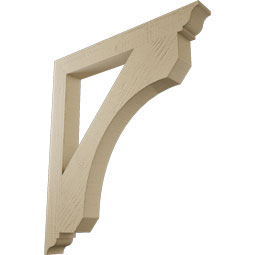 Ekena Millwork - BKTUR035X30X34LEC01RCPR - Timberthane Faux Wood Legacy Style Bracket, Traditional Ends, 3 1/2"W x 30"D x 34"H, Primed Tan