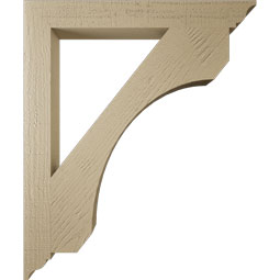 Ekena Millwork - BKTUR035X30X36LEC01RCPR - Timberthane Faux Wood Legacy Style Bracket, Traditional Ends, 3 1/2"W x 30"D x 36"H, Primed Tan