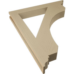 Ekena Millwork - BKTUR035X30X36LEC01RCPR - Timberthane Faux Wood Legacy Style Bracket, Traditional Ends, 3 1/2"W x 30"D x 36"H, Primed Tan