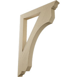 Ekena Millwork - BKTUR035X30X42LEC01RCPR - Timberthane Faux Wood Legacy Style Bracket, Traditional Ends, 3 1/2"W x 30"D x 42"H, Primed Tan