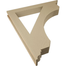 Ekena Millwork - BKTUR035X32X36LEC01RCPR - Timberthane Faux Wood Legacy Style Bracket, Traditional Ends, 3 1/2"W x 32"D x 36"H, Primed Tan