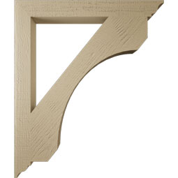 Ekena Millwork - BKTUR035X32X38LEC01RCPR - Timberthane Faux Wood Legacy Style Bracket, Traditional Ends, 3 1/2"W x 32"D x 38"H, Primed Tan
