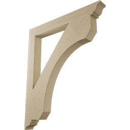 Ekena Millwork - BKTUR035X32X38LEC01RCPR - Timberthane Faux Wood Legacy Style Bracket, Traditional Ends, 3 1/2"W x 32"D x 38"H, Primed Tan