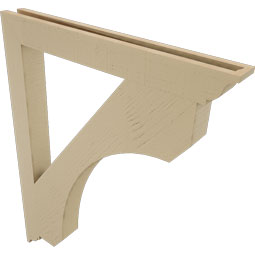 Ekena Millwork - BKTUR035X32X40LEC01RCPR - Timberthane Faux Wood Legacy Style Bracket, Traditional Ends, 3 1/2"W x 32"D x 40"H, Primed Tan