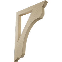 Ekena Millwork - BKTUR035X32X44LEC01RCPR - Timberthane Faux Wood Legacy Style Bracket, Traditional Ends, 3 1/2"W x 32"D x 44"H, Primed Tan