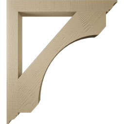 Ekena Millwork - BKTUR035X34X38LEC01RCPR - Timberthane Faux Wood Legacy Style Bracket, Traditional Ends, 3 1/2"W x 34"D x 38"H, Primed Tan
