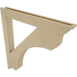 Ekena Millwork - BKTUR035X34X38LEC01RCPR - Timberthane Faux Wood Legacy Style Bracket, Traditional Ends, 3 1/2"W x 34"D x 38"H, Primed Tan