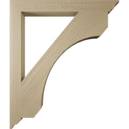 Ekena Millwork - BKTUR035X34X40LEC01RCPR - Timberthane Faux Wood Legacy Style Bracket, Traditional Ends, 3 1/2"W x 34"D x 40"H, Primed Tan
