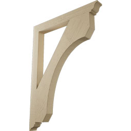 Ekena Millwork - BKTUR035X34X46LEC01RCPR - Timberthane Faux Wood Legacy Style Bracket, Traditional Ends, 3 1/2"W x 34"D x 46"H, Primed Tan