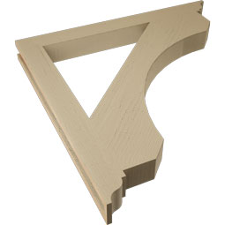Ekena Millwork - BKTUR035X36X36LEC01RCPR - Timberthane Faux Wood Legacy Style Bracket, Traditional Ends, 3 1/2"W x 36"D x 36"H, Primed Tan