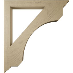Ekena Millwork - BKTUR035X36X40LEC01RCPR - Timberthane Faux Wood Legacy Style Bracket, Traditional Ends, 3 1/2"W x 36"D x 40"H, Primed Tan