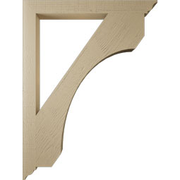 Ekena Millwork - BKTUR035X36X48LEC01RCPR - Timberthane Faux Wood Legacy Style Bracket, Traditional Ends, 3 1/2"W x 36"D x 48"H, Primed Tan