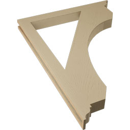 Ekena Millwork - BKTUR035X36X48LEC01RCPR - Timberthane Faux Wood Legacy Style Bracket, Traditional Ends, 3 1/2"W x 36"D x 48"H, Primed Tan