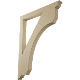 Ekena Millwork - BKTUR035X36X48LEC01RCPR - Timberthane Faux Wood Legacy Style Bracket, Traditional Ends, 3 1/2"W x 36"D x 48"H, Primed Tan