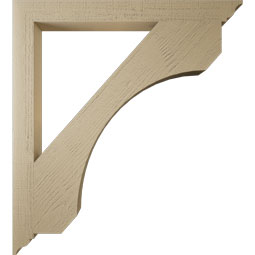 Ekena Millwork - BKTUR035X38X42LEC01RCPR - Timberthane Faux Wood Legacy Style Bracket, Traditional Ends, 3 1/2"W x 38"D x 42"H, Primed Tan