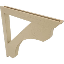 Ekena Millwork - BKTUR035X38X42LEC01RCPR - Timberthane Faux Wood Legacy Style Bracket, Traditional Ends, 3 1/2"W x 38"D x 42"H, Primed Tan