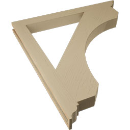 Ekena Millwork - BKTUR035X38X42LEC01RCPR - Timberthane Faux Wood Legacy Style Bracket, Traditional Ends, 3 1/2"W x 38"D x 42"H, Primed Tan