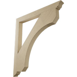 Ekena Millwork - BKTUR035X38X42LEC01RCPR - Timberthane Faux Wood Legacy Style Bracket, Traditional Ends, 3 1/2"W x 38"D x 42"H, Primed Tan