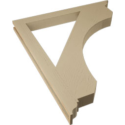 Ekena Millwork - BKTUR035X38X44LEC01RCPR - Timberthane Faux Wood Legacy Style Bracket, Traditional Ends, 3 1/2"W x 38"D x 44"H, Primed Tan