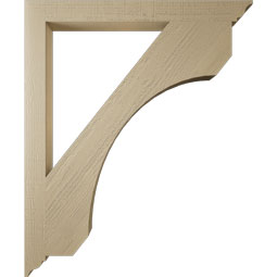 Ekena Millwork - BKTUR035X38X46LEC01RCPR - Timberthane Faux Wood Legacy Style Bracket, Traditional Ends, 3 1/2"W x 38"D x 46"H, Primed Tan
