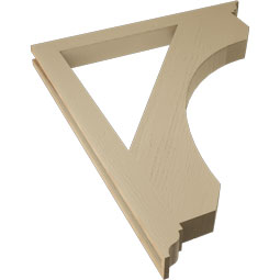 Ekena Millwork - BKTUR035X38X46LEC01RCPR - Timberthane Faux Wood Legacy Style Bracket, Traditional Ends, 3 1/2"W x 38"D x 46"H, Primed Tan