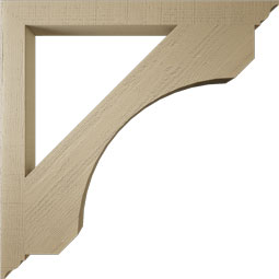 Ekena Millwork - BKTUR035X40X40LEC01RCPR - Timberthane Faux Wood Legacy Style Bracket, Traditional Ends, 3 1/2"W x 40"D x 40"H, Primed Tan