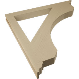 Ekena Millwork - BKTUR035X40X40LEC01RCPR - Timberthane Faux Wood Legacy Style Bracket, Traditional Ends, 3 1/2"W x 40"D x 40"H, Primed Tan
