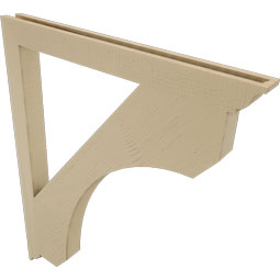 Ekena Millwork - BKTUR035X40X48LEC01RCPR - Timberthane Faux Wood Legacy Style Bracket, Traditional Ends, 3 1/2"W x 40"D x 48"H, Primed Tan