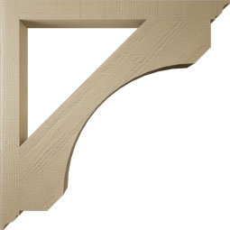 Ekena Millwork - BKTUR035X42X42LEC01RCPR - Timberthane Faux Wood Legacy Style Bracket, Traditional Ends, 3 1/2"W x 42"D x 42"H, Primed Tan