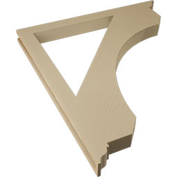 Ekena Millwork - BKTUR035X42X48LEC01RCPR - Timberthane Faux Wood Legacy Style Bracket, Traditional Ends, 3 1/2"W x 42"D x 48"H, Primed Tan