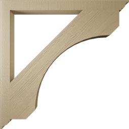 Ekena Millwork - BKTUR035X46X46LEC01RCPR - Timberthane Faux Wood Legacy Style Bracket, Traditional Ends, 3 1/2"W x 46"D x 46"H, Primed Tan