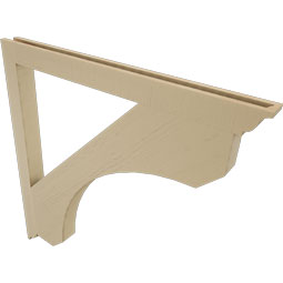 Ekena Millwork - BKTUR035X46X46LEC01RCPR - Timberthane Faux Wood Legacy Style Bracket, Traditional Ends, 3 1/2"W x 46"D x 46"H, Primed Tan