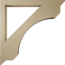 Ekena Millwork - BKTUR035X48X48LEC01RCPR - Timberthane Faux Wood Legacy Style Bracket, Traditional Ends, 3 1/2"W x 48"D x 48"H, Primed Tan