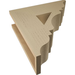 Ekena Millwork - BKTUR055X18X18LEC01RCPR - Timberthane Faux Wood Legacy Style Bracket, Traditional Ends, 5 1/2"W x 18"D x 18"H, Primed Tan