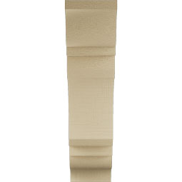 Ekena Millwork - BKTUR055X18X22LEC01RCPR - Timberthane Faux Wood Legacy Style Bracket, Traditional Ends, 5 1/2"W x 18"D x 22"H, Primed Tan