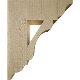 Ekena Millwork - BKTUR055X18X22LEC01RCPR - Timberthane Faux Wood Legacy Style Bracket, Traditional Ends, 5 1/2"W x 18"D x 22"H, Primed Tan