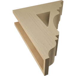 Ekena Millwork - BKTUR055X18X22LEC01RCPR - Timberthane Faux Wood Legacy Style Bracket, Traditional Ends, 5 1/2"W x 18"D x 22"H, Primed Tan