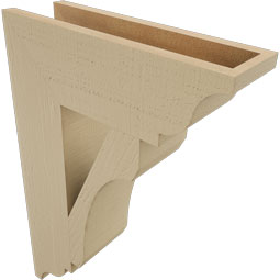 Ekena Millwork - BKTUR055X18X26LEC01RCPR - Timberthane Faux Wood Legacy Style Bracket, Traditional Ends, 5 1/2"W x 18"D x 26"H, Primed Tan