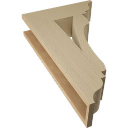 Ekena Millwork - BKTUR055X18X30LEC01RCPR - Timberthane Faux Wood Legacy Style Bracket, Traditional Ends, 5 1/2"W x 18"D x 30"H, Primed Tan