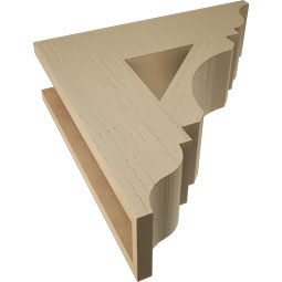 Ekena Millwork - BKTUR055X20X20LEC01RCPR - Timberthane Faux Wood Legacy Style Bracket, Traditional Ends, 5 1/2"W x 20"D x 20"H, Primed Tan