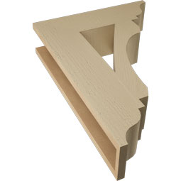Ekena Millwork - BKTUR055X20X28LEC01RCPR - Timberthane Faux Wood Legacy Style Bracket, Traditional Ends, 5 1/2"W x 20"D x 28"H, Primed Tan