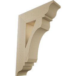Ekena Millwork - BKTUR055X20X28LEC01RCPR - Timberthane Faux Wood Legacy Style Bracket, Traditional Ends, 5 1/2"W x 20"D x 28"H, Primed Tan
