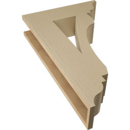 Ekena Millwork - BKTUR055X20X32LEC01RCPR - Timberthane Faux Wood Legacy Style Bracket, Traditional Ends, 5 1/2"W x 20"D x 32"H, Primed Tan