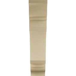 Ekena Millwork - BKTUR055X22X26LEC01RCPR - Timberthane Faux Wood Legacy Style Bracket, Traditional Ends, 5 1/2"W x 22"D x 26"H, Primed Tan